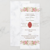 Invitation Fleurs Roses élégantes Customisées (Devant / Derrière)