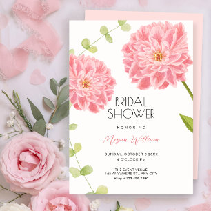 Invitation Fleurs roses en fleurs baby shower