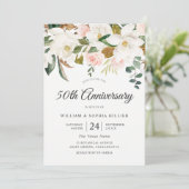 Invitation Fleurs roses et blanches 50e anniversaire de maria (Debout devant)