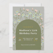 Invitation Fleurs Roses Et Blanches Anniversaire (Devant)