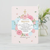 Invitation Fleurs Roses et Bleues (Debout devant)