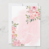 Invitation Fleurs roses et bleues Aquarelle Florale Quinceane (Dos)
