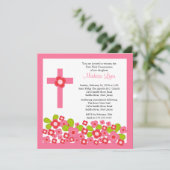 Invitation Fleurs roses et communion sacrée (Debout devant)