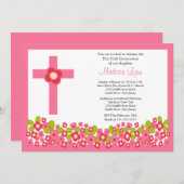 Invitation Fleurs roses et communion sacrée (Devant / Derrière)