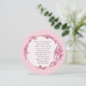 Invitation Fleurs roses et En vichy déjeuner (Debout devant)