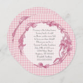 Invitation Fleurs roses et En vichy déjeuner (Devant / Derrière)