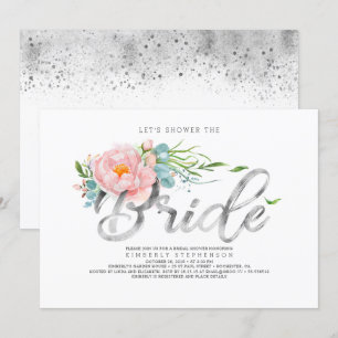 Invitation Fleurs roses et Fête des mariées de Parties scinti