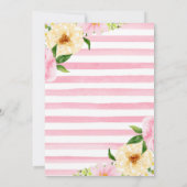Invitation Fleurs roses et jaunes Première communion sainte (Dos)