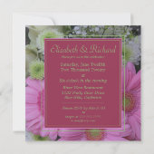 Invitation Fleurs roses et Mariage de Rose blanche (Dos)