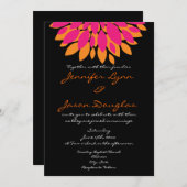 Invitation Fleurs roses et oranges simples épousant des (Devant / Derrière)