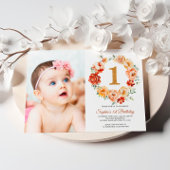 Invitation Fleurs Roses et Rouges Rouges en forme de couronne