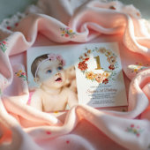 Invitation Fleurs Roses et Rouges Rouges en forme de couronne