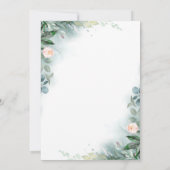 Invitation Fleurs roses et verdure Baby shower élégant (Dos)