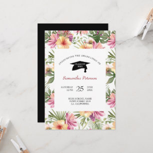 Invitation Fleurs Roses Et Violettes