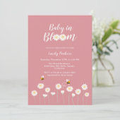 Invitation Fleurs Roses Faisy Baby Dans Baby shower Fleur (Debout devant)