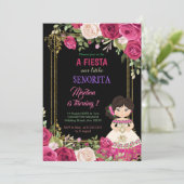 Invitation Fleurs roses Fiesta Floral 1er anniversaire (Debout devant)