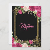 Invitation Fleurs roses Fiesta Floral 1er anniversaire (Dos)