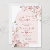 Invitation Fleurs roses Fille Baby shower bébé en fleur (Devant)