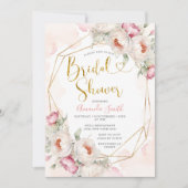 Invitation Fleurs roses Fille Fête des mariées Verdure (Devant)