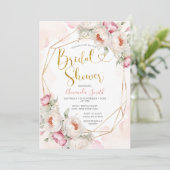 Invitation Fleurs roses Fille Fête des mariées Verdure (Debout devant)