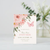 Invitation Fleurs roses fleurissent (Debout devant)
