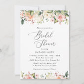 Invitation Fleurs roses, Fleurs blanches, Boho, Fête des mari (Devant)