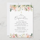 Invitation Fleurs roses, Fleurs blanches, Confirmation floral (Devant)