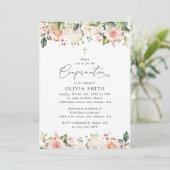 Invitation Fleurs roses, Fleurs blanches, Confirmation floral (Debout devant)