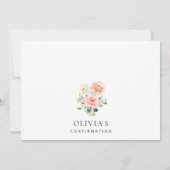 Invitation Fleurs roses, Fleurs blanches, Confirmation floral (Dos)