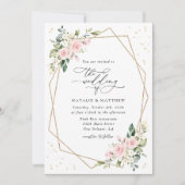 Invitation Fleurs roses, Fleurs blanches, Verdure, Mariage (Devant)