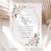 Invitation Fleurs roses, Fleurs roses, Verdure, Mariage