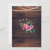 Invitation Fleurs roses florales au bois de Brunch & Bubbly L (Dos)