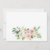 Invitation Fleurs Roses Fluides Verdure Brunch Floral & Bubbl (Dos)