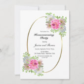 Invitation Fleurs roses Foyer (Devant)