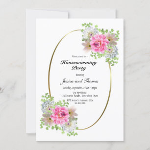 Invitation Fleurs roses Foyer
