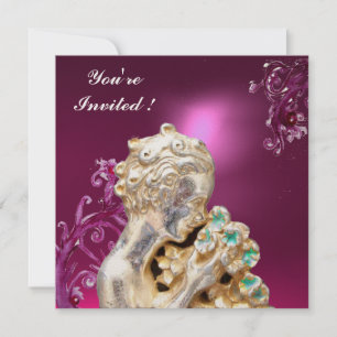 Invitation Fleurs Roses, Fuchsia Tourne En Bleu, Doux 16 Part