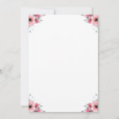 Invitation Fleurs roses Gros 3ème anniversaire fille Foliage (Dos)