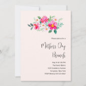 Invitation Fleurs roses jolies et ludiques pour le brunch de  (Devant)