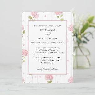 Invitation Fleurs Roses Jolies Mariage
