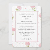 Invitation Fleurs Roses Jolies Mariage (Devant)