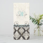 Invitation Fleurs Roses & Lys calla Photo de mariage (Debout devant)