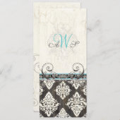 Invitation Fleurs Roses & Lys calla Photo de mariage (Devant / Derrière)