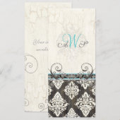 Invitation Fleurs Roses & Lys calla Photo Mariage (Devant / Derrière)