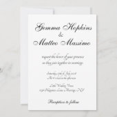 Invitation Fleurs roses Mariage de verdure (Dos)