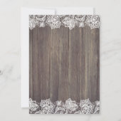 Invitation Fleurs roses Mason Jar Mariage de dentelle rustiqu (Dos)