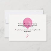 Invitation Fleurs roses mignonette Fête Motif Whimsical Merci (Dos)