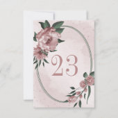 Invitation fleurs roses numéro de tableau géométrique botaniq (Devant)