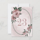 Invitation fleurs roses numéro de tableau géométrique botaniq (Dos)