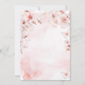 Invitation Fleurs roses Or Avec Parties scintillant Or Douce (Dos)