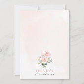 Invitation Fleurs roses pâles, verdure, confirmation florale (Dos)